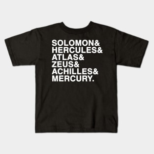 Shazam Names (White) Kids T-Shirt